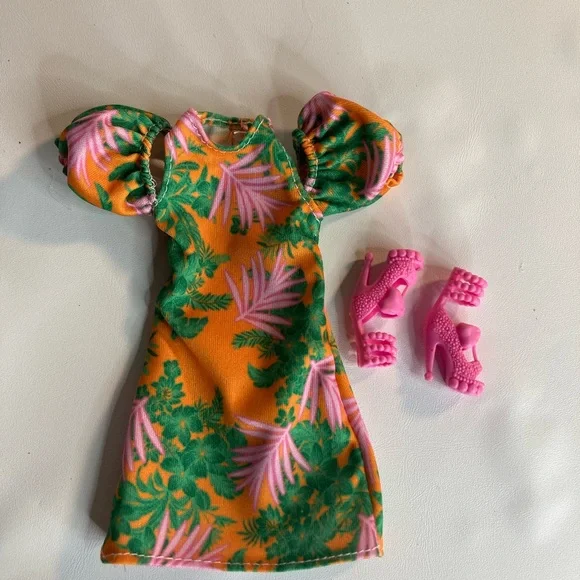 Barbie | Toys | Barbie Doll Clothing Fashions Fashionistas Orange Jungle  Print Dress | Poshmark